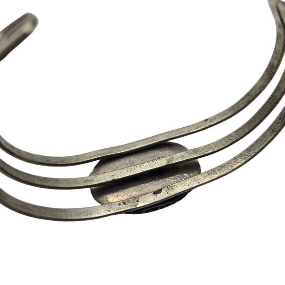 Vintage Abalone Shell Beach Scene Bracelet Palm tree Ocean Seagull Bird - Picture 10 of 12